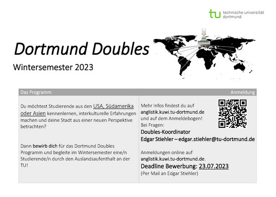 Flyer with information for the Doubles in WiSe 23/24